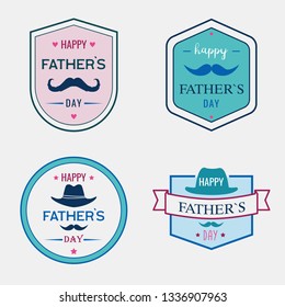 Set of father's day design painted elements. Vintage Retro Vector Labels for banner, poster, flyers. Vector illustration ESP10.