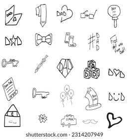 A set of fathers day doodles