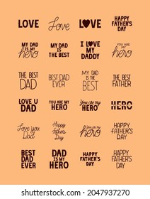 set of fathers day expressions