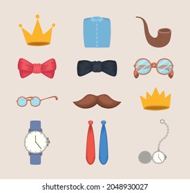 set of fathers day icons