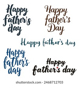 Set of Fathers Day Lettering. Design Element for Postcard, Poster, Banner