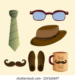 a set of father's related elements for father's day