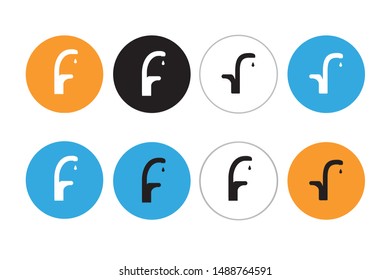 Set of faucet vector icons on the white background