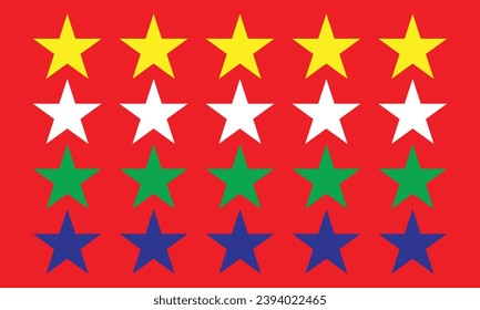 Set of favorite Gold or flat star icons for apps and websites.