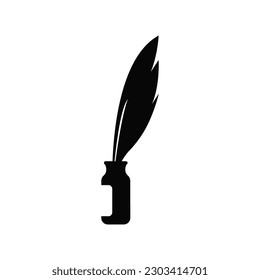 set of feather black logo icon design vector illustration symbol