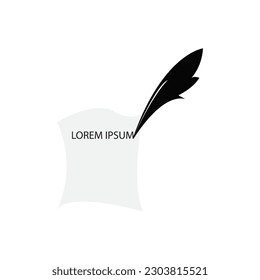 conjunto de símbolos de diseño de iconos de color negro de plumas símbolo de ilustración vectorial
