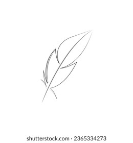 set of feather black logo icon design vector illustration symbol.