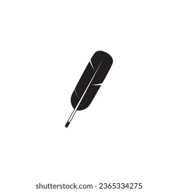 conjunto de símbolo de ilustración vectorial de diseño de iconos de color negro de plumas.