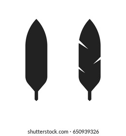 Set of feather icons. Vector