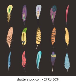 Set of feathers