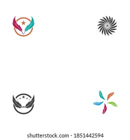 Set Feathers Logo Template vector symbol nature