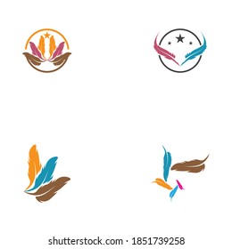 Set Feathers Logo Template vector symbol nature