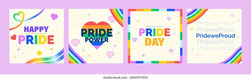 A set featuring various Pride themes and messages that celebrate love and acceptance.