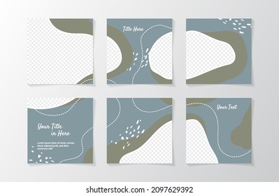 Set of feed puzzle design template for promotion your product in social media