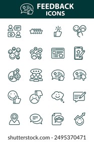 Gruppe von Rückmeldung-Icons, Kunde-Erfahrung, Umfrage, Überprüfung