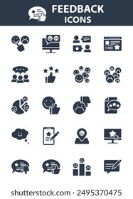 set of feedback icons, customer experience, survey, review