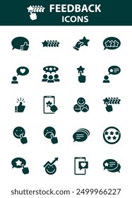 set of feedback icons, customer experience, survey, review