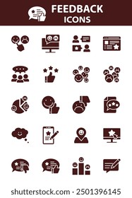 set of feedback icons, customer experience, survey, review