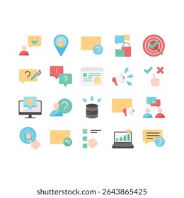 Conjunto de iconos de Comentarios, experiencia del Cliente, revisión, comentario