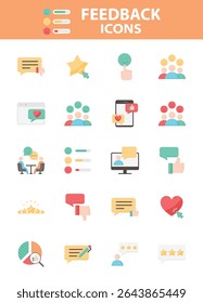 Conjunto de ícones de comentários, experiência do cliente, revisão, comentário