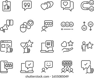 set of feedback icons, customer opinion, marketing research, review product