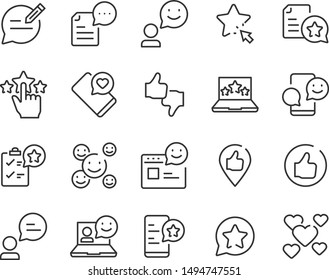 set of feedback icons, customer, review, rating
