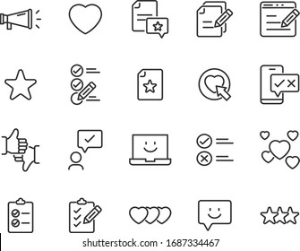 set of feedback icons, research, comment, review, customer, survey, social media