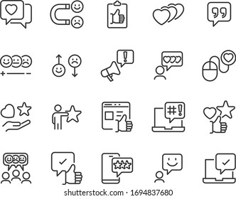 Set Of Feedback Icons, Research, Comment, Review, Customer, Survey, Social Media