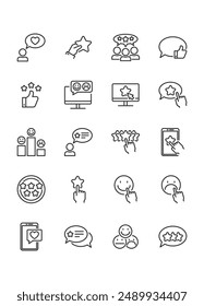 set of feedback icons, star, customer experience