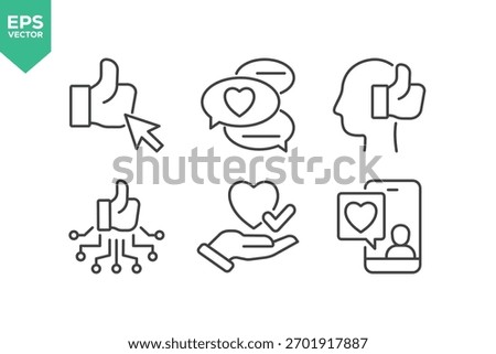 Set Of Feedback Line Icons. Set contains such icons as Feedback, Rating, Like, Dislike, Comment, and more.