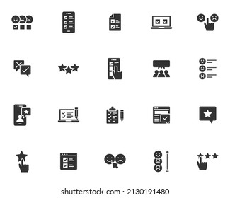 set of feedback line icons, customer experience, survey, marketing, testimonial