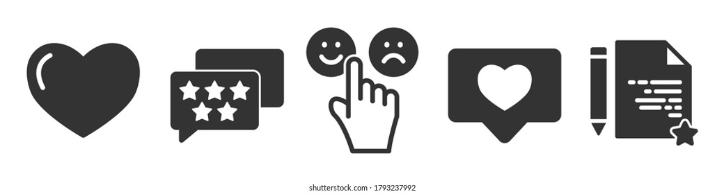Set of feedback simple icons in black