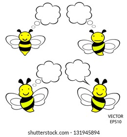 set of feeling on small face of baby bee , bee icon,bee drawing,bee outline,vector