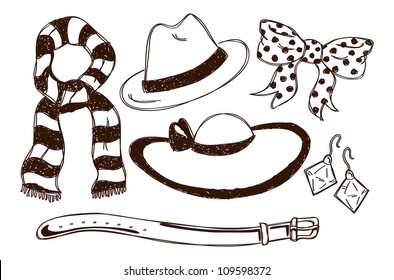 set of female accessories