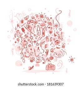 Set of female accessories for your design