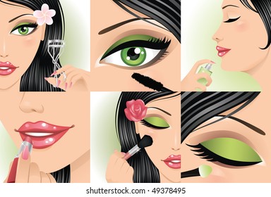 Set of female body part.