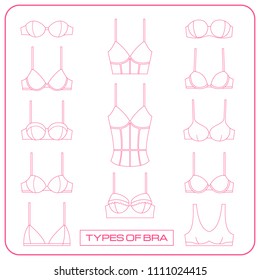 Set Female Bras Icons Line Art Stock Vector (Royalty Free) 1111024415 ...