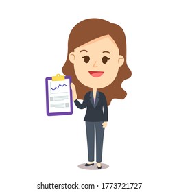 Set Female Business Cartoon Character Vector