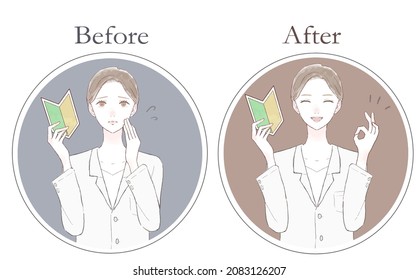 Set of female doctors who have beginner marks.