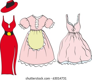 set of female dresses