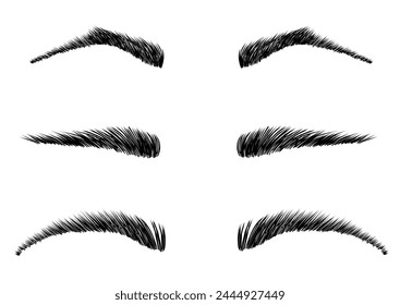 Set with female eyebrow in line style