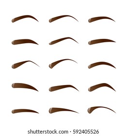 Set Of Female Eyebrows In Different Shapes And Types, Pattern, Beauty, Facial, Fashion, Form