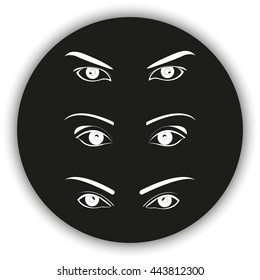 Set of female eyes and brows.