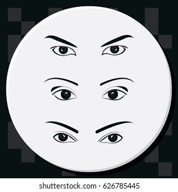 Set of female eyes and brows.