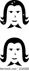 a set of female face icons