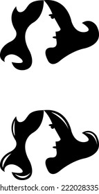 a set of female face icons