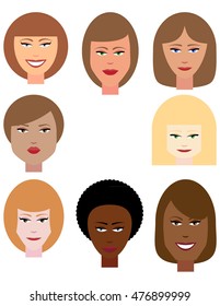 Set of Female Faces