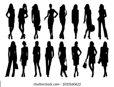 Set of female fashion silhouettes