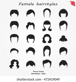 Set of female hairstyles