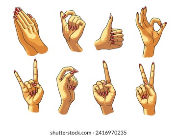 Set of Female Hand Gesture